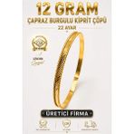 Aks Gold 22 Ayar Tse Belgeli (12 Gram) Çapraz Burgulu Kiprit Çöpü Ajda Altın Bilezik Gold Düğün Nişan - 6,2