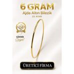 Aks Gold 22 Ayar Tse Belgeli (6 Gram) Ajda Altın Bilezik Gold Düğün - 6,2