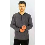 Akşahin 400 Erkek Uzun Kol Kışlık Pijama Takımı Beyaz-Lacivert