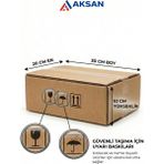 Aksan 20X30X10 cm Çift Oluklu Kargo Kutusu 20’li – Dayanıklı E-Ticaret Karton Koli - Taşıma Kolisi - 20 Adet