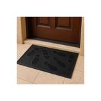 AKSEREN Kapı Önü & Banyo içi Kauçuk Lastik Siyah Paspas Kaymaz Taban ebat 40 x 60