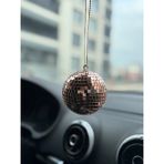 Aksesuar Araba Süsü Disko Topu - 6 cm - Rose Gold