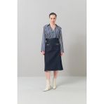 Aksesuar Detaylı Denim Midi Boy Etek Lacivert K2515018_015 - 34