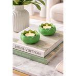 Aksesuar Kuşu 2 Adet Lotus Mumluk Pinterest Lotus Şık Tasarımlı Tealight Mumluk - Vernikli (Mumlar Hariç)