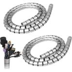 Aksesuarcı 16 mm Gri 1 Metre Spiral Kablo Toplayıcı, Boru Tipi Kablo Düzenleyici, Masa Kablo Toparlayıcı, Spiral Kablo Kanalı - 2 ADET