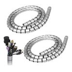 Aksesuarcı 22 Mm Gri 1 Metre Spiral Kablo Kanalı, Boru Tipi Kablo Düzenleyici, Kablo Toplayıcı Gizleyici, Kablo Kelepçesi, Kablo Tutturma Bağları (2 ADET)