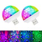 Aksesuarcı Müziğe ve Sese Duyarlı Mini Parti Disko Topu Rgb USB Led Işık, Müzikle ve Sesle Değişen Renkli Işıklar, Ses Duyarlı Araç içi Led, Parti, Doğum günü, Kutlama Işıkları (2 ADET)