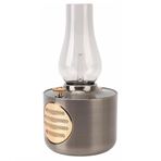 Aksesuarcı Retro Gaz Lambası Şeklinde Dimmerli Işıklı Bluetooth Hoparlör Başucu Lambası Fonksiyonlu (GÜMÜŞ)