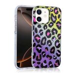 Aksesuarcim Apple ile Uyumlu iPhone 11 Kılıf Leopar Desenli M-Safe Şarj Özellikli Kamera Lens Korumalı Sert Silikon Kapak Jago Colorful