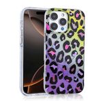Aksesuarcim Apple ile Uyumlu iPhone 16 Pro Max Kılıf Leopar Desenli M-Safe Şarj Özellikli Kamera Lens Korumalı Sert Silikon Kapak Jago Colorful