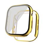 Aksesuarcim Apple ile Uyumlu Watch 10 42mm Ekran Koruyucu ElecTroplatink Çerçeveli Kasa Koruyucu Gard36 Gold