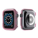 Aksesuarcim Apple ile Uyumlu Watch 1/2/3/4/5 40mm Ekran Koruyucu Darbe Korumalı Kasa Koruma Pembe