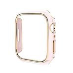 Aksesuarcim Apple ile Uyumlu Watch 7 45mm Ekran Koruyucu Darbe Korumalı Kasa Koruma Gard06 Pembe