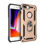Aksesuarcim Apple iPhone 7 Plus ile Uyumlu Kılıf Silikon Yüzük Standlı Araç Tutucu için Mıknatıslı Darbe Karşı Dayanıklı Koruma Tank İnce Kap Vega Altın