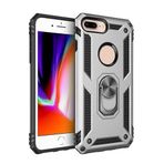 Aksesuarcim Apple iPhone 8 Plus ile Uyumlu Kılıf Silikon Yüzük Standlı Araç Tutucu için Mıknatıslı Darbe Karşı Dayanıklı Koruma Tank İnce Kap Vega Gri