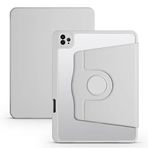 Aksesuarcim iPad Air 10.9 2022 (5.Nesil) Kılıf Silikon Kapaklı Stand Olabilen Kamera Lens Korumalı Kalem Bölmeli Kapak Gri