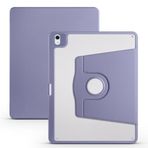 Aksesuarcim iPad Pro 12.9 2022 M2 Kılıf Silikon Kapaklı Stand Olabilen Kamera Lens Korumalı Kalem Bölmeli Kapak Lavendery Gray