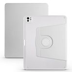 Aksesuarcim iPad Pro 13 2024 Kılıf Silikon Kapaklı Stand Olabilen Kamera Lens Korumalı Kalem Bölmeli Kapak Gri