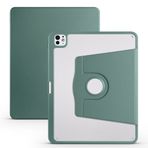 Aksesuarcim iPad Pro 13 2025 M5 Kılıf Silikon Kapaklı Stand Olabilen Kamera Lens Korumalı Kalem Bölmeli Kapak Koyu Yeşil