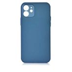 Aksesuarcim iPhone 12 Mini Kılıf Silikon İnce Mat Renkli Kamera Lens Korumalı Kapak Slims Saks Mavi