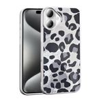 Aksesuarcim iPhone 16 Kılıf Silikon Esnek Desenli Kapak Mep Gri Leopar