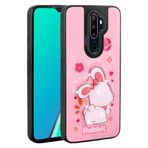 Aksesuarcim Oppo A9 2020 Kılıf Silikon Parlak Kabartmalı Desenli Tarz Kamera Lens Korumalı Kapak Amas Pembe