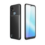 Aksesuarcim Realme C21 ile Uyumlu Kılıf Silikon İnce Karbon Lüx Parmak İzi Yapmayan Tarz Kapak Siyah