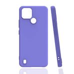 Aksesuarcim Realme C21 ile Uyumlu Silikon Kılıf Mat Pastel Renkli Parmak İzi Bırakmayan Yumuşak Kapak Biy Lila