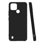 Aksesuarcim Realme C21 ile Uyumlu Silikon Kılıf Mat Pastel Renkli Parmak İzi Bırakmayan Yumuşak Kapak Biy Siyah