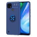 Aksesuarcim Realme C21 Kılıf Silikon Mıknatıs Yüzüklü Standlı Kapak Rave Mavi