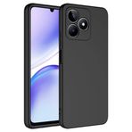 Aksesuarcim Realme C53 Silikon Kılıf Lansman İç Kısım Kadife Mat Renkli Kap Siyah
