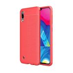 Aksesuarcim Samsung Galaxy A10S için Kılıf Silikon Deri Görünümlü Kırmızı