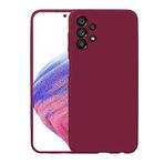 Aksesuarcim Samsung Galaxy A13 4G Silikon Kılıf Lansman İç Kısım Kadife Mat Renkli Kap Mürdüm