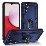 Aksesuarcim Samsung Galaxy A14 ile Uyumlu Kılıf Silikon Yüzük Standlı Araç Tutucu için Mıknatıslı Darbe Karşı Dayanıklı Koruma Tank İnce Kap Vega Lacivert