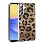 Aksesuarcim Samsung Galaxy A16 Kılıf Silikon Esnek Desenli Kapak Mep Gold Leopar