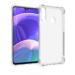Aksesuarcim Samsung Galaxy A20S Silikon Kılıf Şeffaf Darbe Korumalı AntiShock Kap Şeffaf