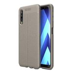Aksesuarcim Samsung Galaxy A7 2018 için Kılıf Silikon Deri Görünümlü Gri