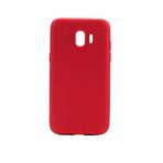 Aksesuarcim Samsung Galaxy J4 ile Uyumlu Kılıfı Silikon Pastel Renkli Mat Esnek İnce Kapak Prem Kırmızı