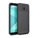 Aksesuarcim Samsung Galaxy J4 Plus ile Uyumlu Kılıf Silikon İnce Karbon Lüx Parmak İzi Yapmayan Tarz Kapak Siyah