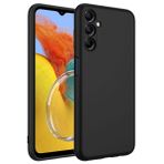 Aksesuarcim Samsung Galaxy M14 Silikon Kılıf Lansman İç Kısım Kadife Mat Renkli Kap Siyah