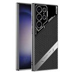 Aksesuarcim Samsung Galaxy S23 Ultra Kılıf Ultra İnce Kamera Korumalı Sert Silkon Kapak Siyah Karbon