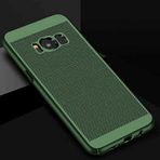 Aksesuarcim Samsung Galaxy S8 Plus ile Uyumlu Kılıfı Delikli Mat Renkli Parmak İzi Bırakmayan Kamera Lens Korumalı Sert Silikon İnce Kapak Koyu Yeşil