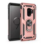 Aksesuarcim Samsung Galaxy S9 ile Uyumlu Kılıf Silikon Yüzük Standlı Araç Tutucu için Mıknatıslı Darbe Karşı Dayanıklı Koruma Tank İnce Kap Vega Rose Gold