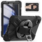Aksesuarcim Samsung Galaxy Tab A9 SM-X110 X115 ile Uyumlu Kılıf Silikon Standlı Darbe ve Şok Korumalı Ayarlanabilir Asklı Tank Tablet Kılıfı