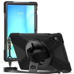 Aksesuarcim Samsung Galaxy Tab S10 FE Plus SM-X620 X626B ile Uyumlu Kılıf Silikon Standlı Darbe ve Şok Korumalı Ayarlanabilir Asklı Tank Tablet Kılıfı