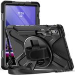 Aksesuarcim Samsung Galaxy Tab S10 FE SM-X520 X526 ile Uyumlu Kılıf Silikon Standlı Darbe ve Şok Korumalı Ayarlanabilir Asklı Tank Tablet Kılıfı