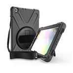 Aksesuarcim Samsung Galaxy Tab S6 Lite SM-P610 P615 P617 P620 P625 ile Uyumlu Kılıf Silikon Standlı Darbe ve Şok Korumalı Ayarlanabilir Asklı Tank Tablet Kılıfı