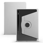 Aksesuarcim Samsung Galaxy Tab S8 Plus SM-X800 Kılıf Silikon Kapaklı Stand Olabilen Kamera Lens Korumalı Kalem Bölmeli Kapak Gri
