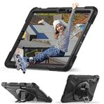 Aksesuarcim Samsung Galaxy Tab S9 SM-X710 X716B X718U ile Uyumlu Kılıf Silikon Standlı Darbe ve Şok Korumalı Ayarlanabilir Asklı Tank Tablet Kılıfı