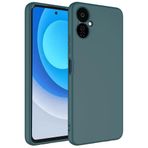 Aksesuarcim Tecno Camon 19 Neo Silikon Kılıf Lansman İç Kısım Kadife Mat Renkli Kap Yeşil